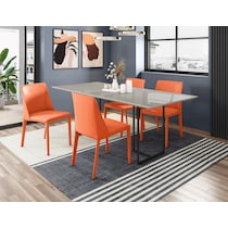 joaquin off white coral  pc dining room   