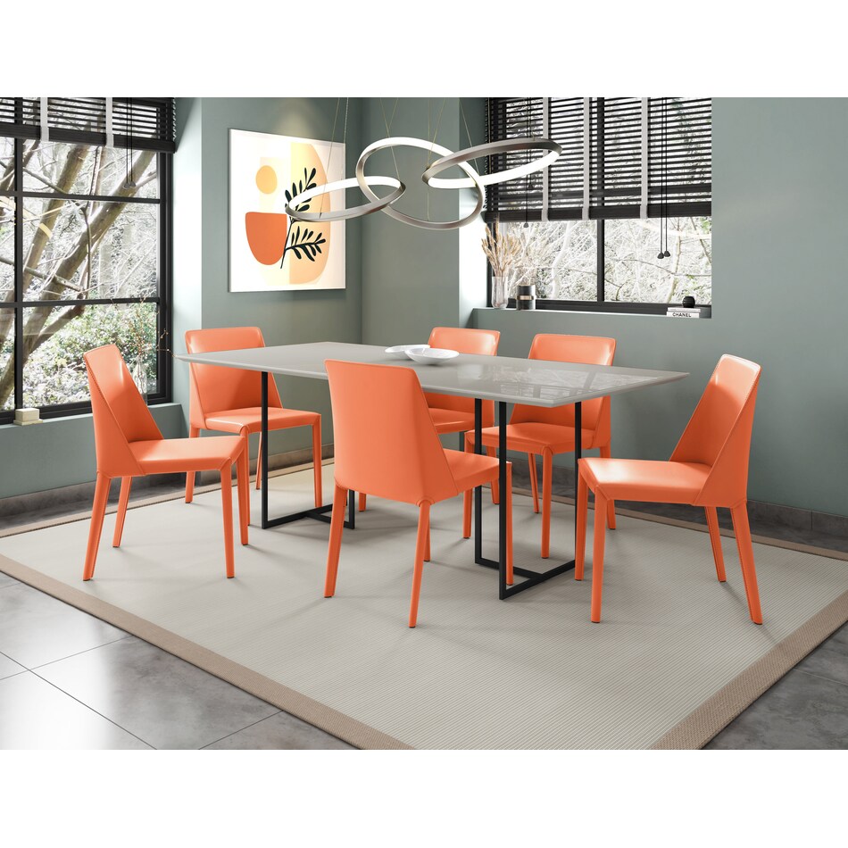 joaquin off white coral  pc dining room   
