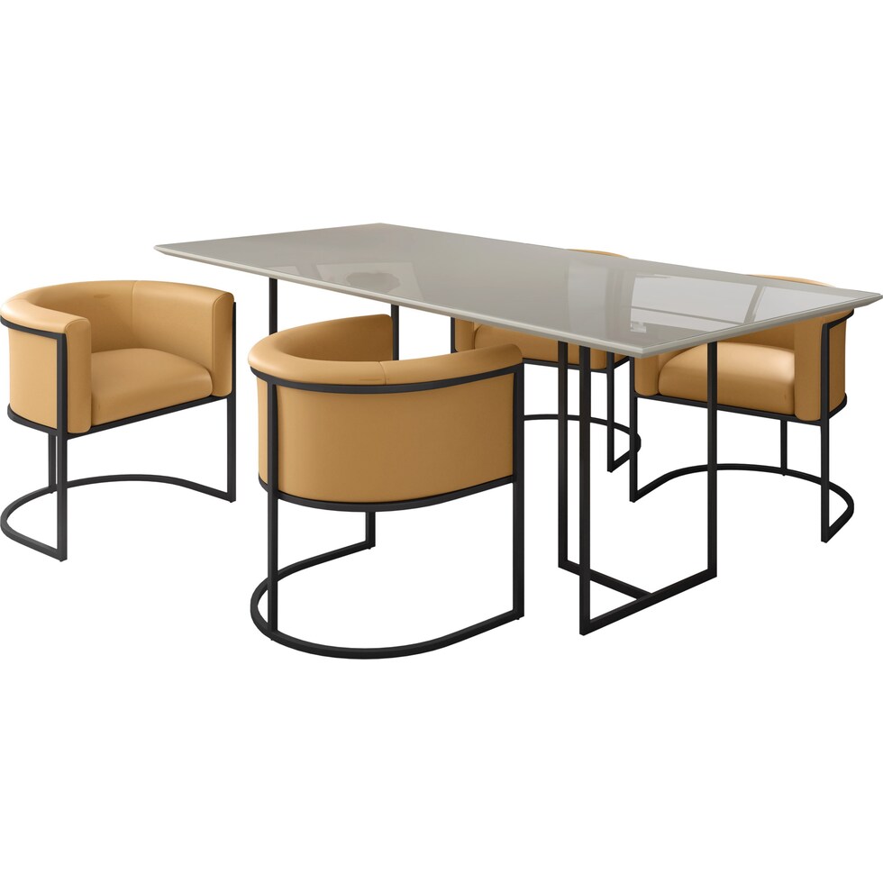 joaquin off white saddle  pc dining room   