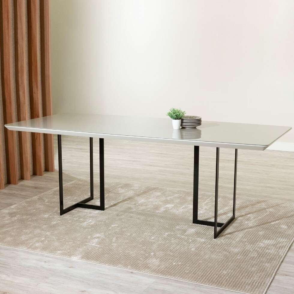 joaquin off white saddle  pc dining room   