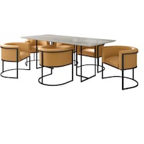 joaquin off white saddle  pc dining room   
