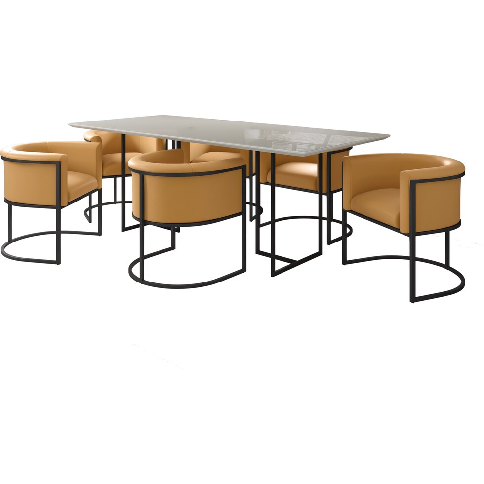 joaquin off white saddle  pc dining room   