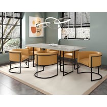 joaquin off white saddle  pc dining room   