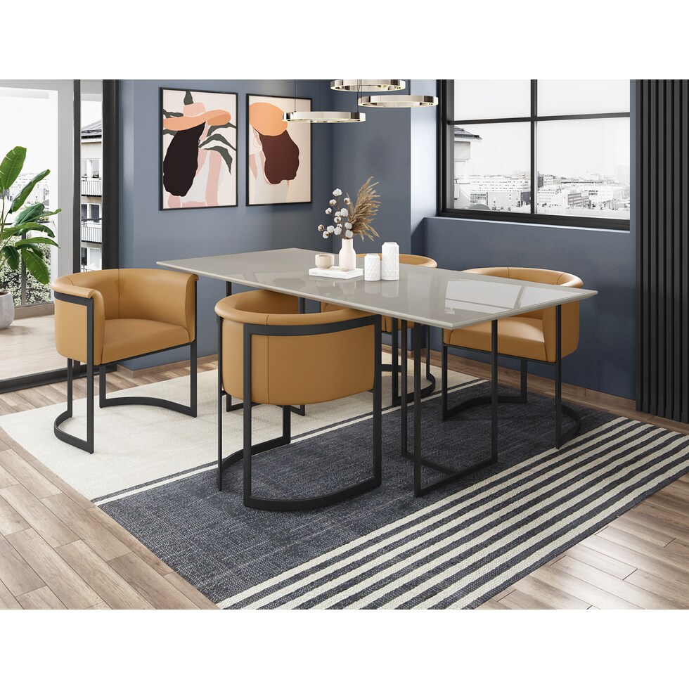 joaquin off white tan  pc dining room   