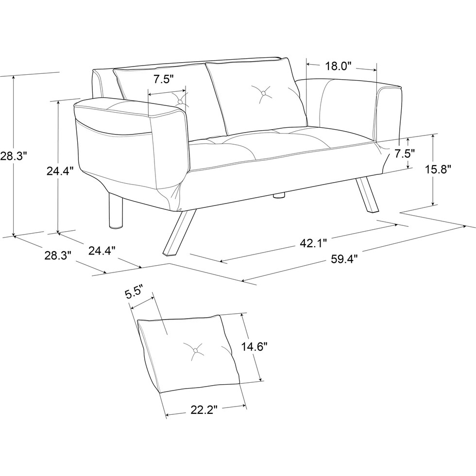 joci black futon   