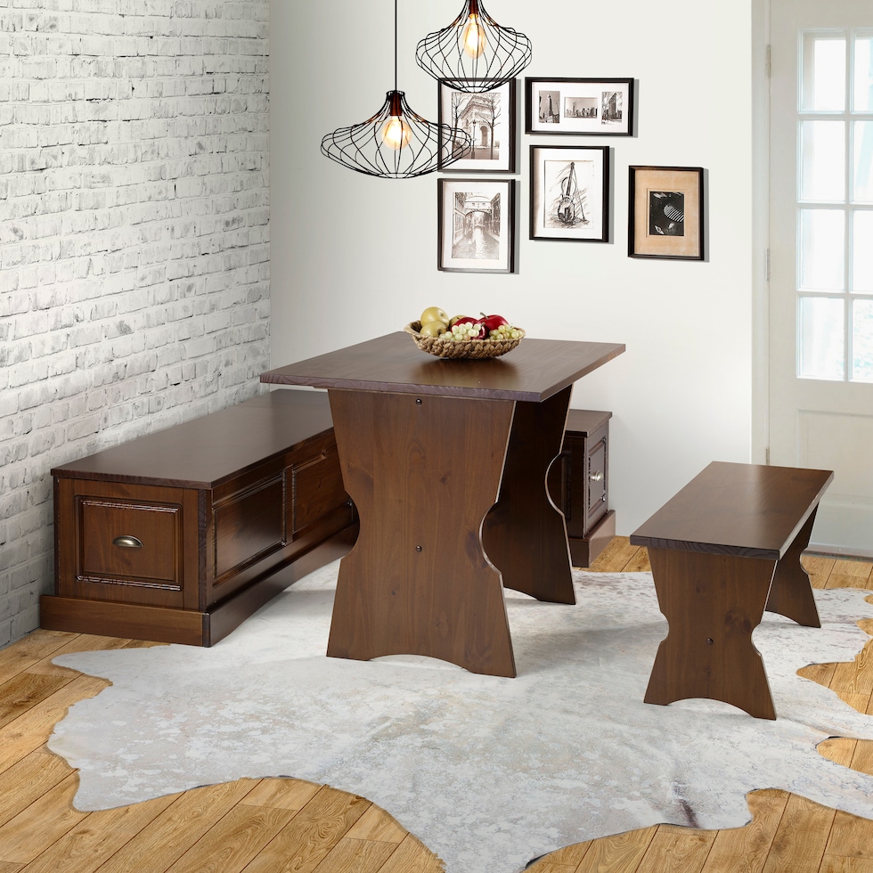 joelle dark brown corner nook   