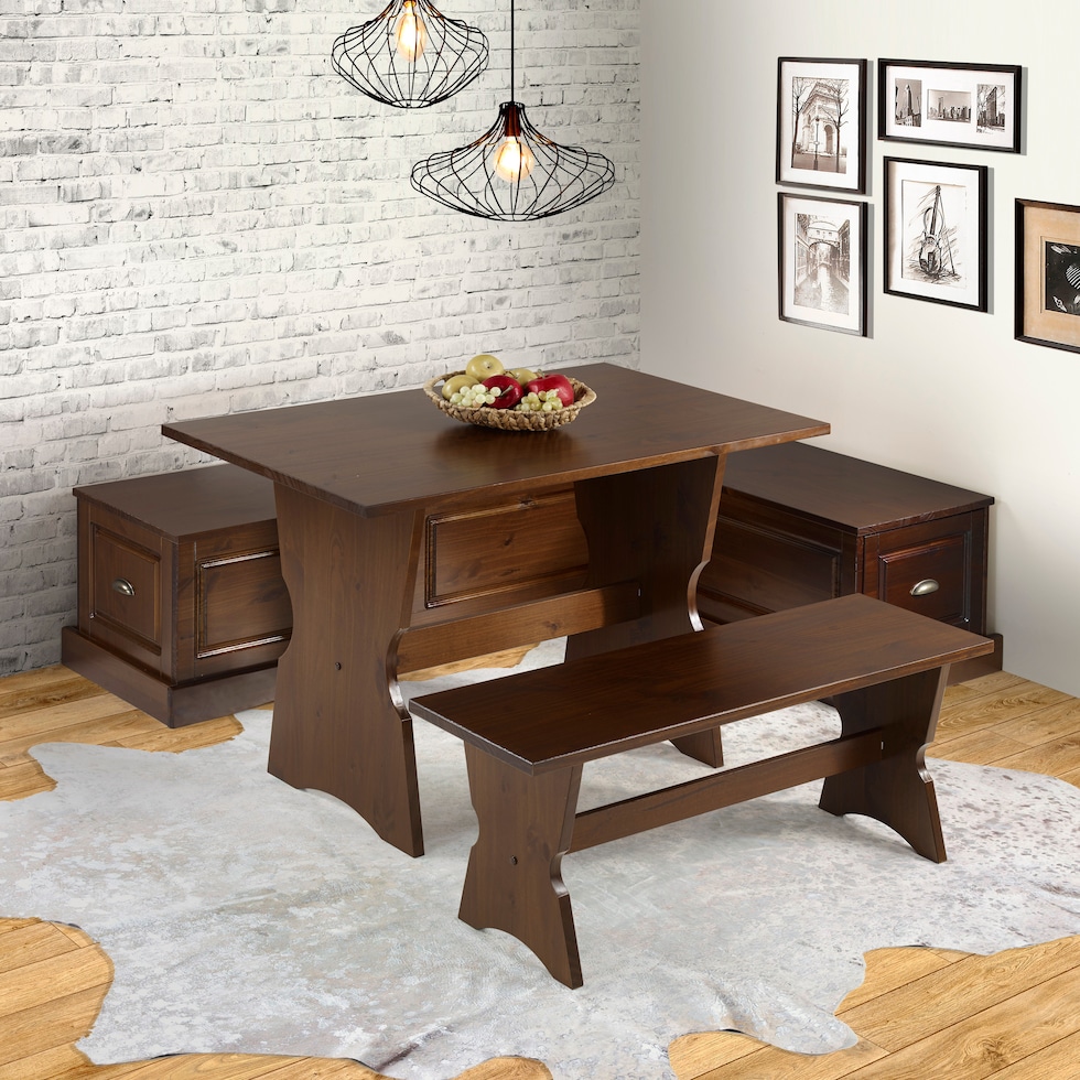 joelle dark brown corner nook   