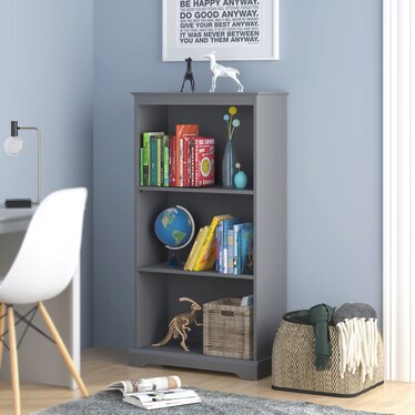 Joelle 3 Shelf Bookcase -  Gray