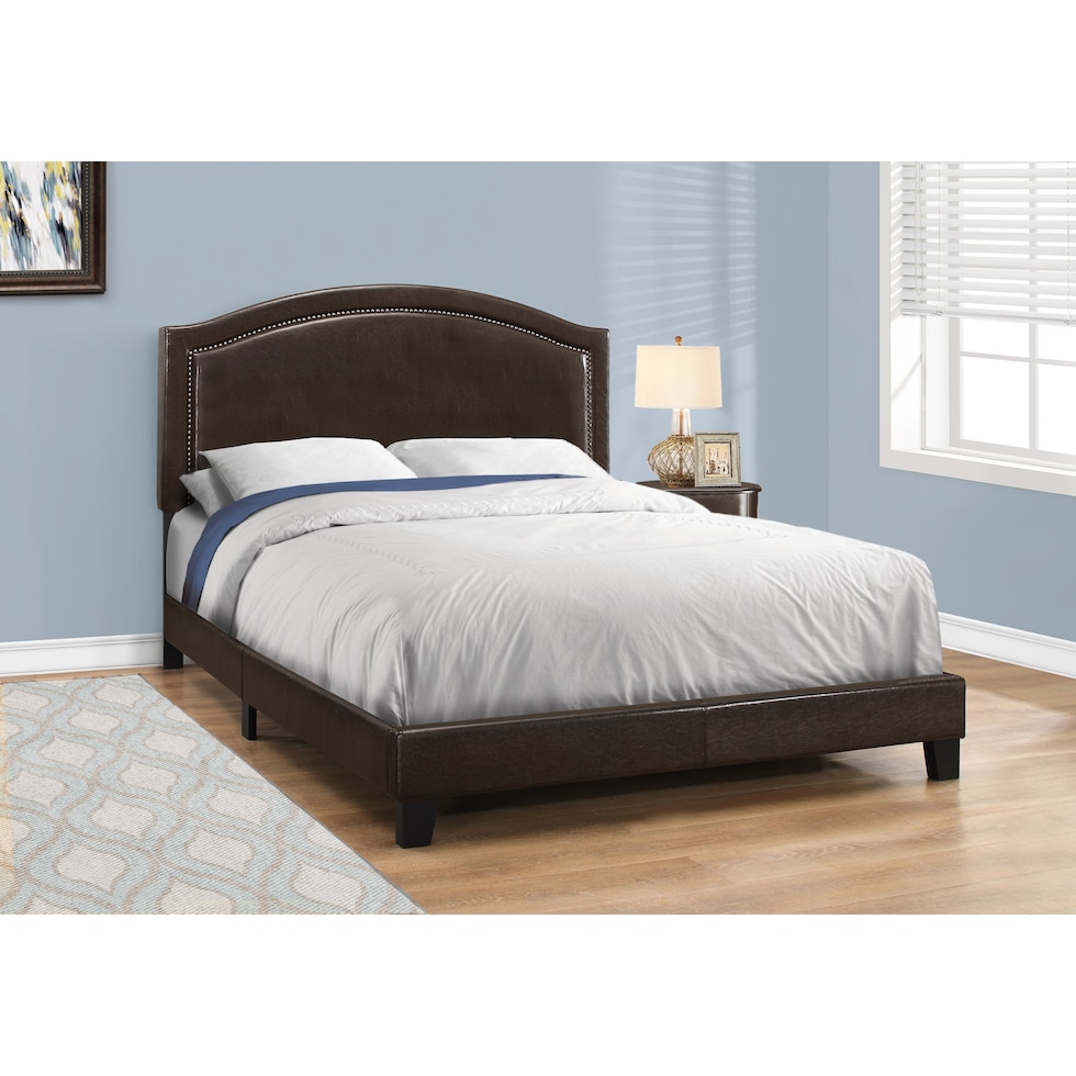 joellen dark brown queen bed   