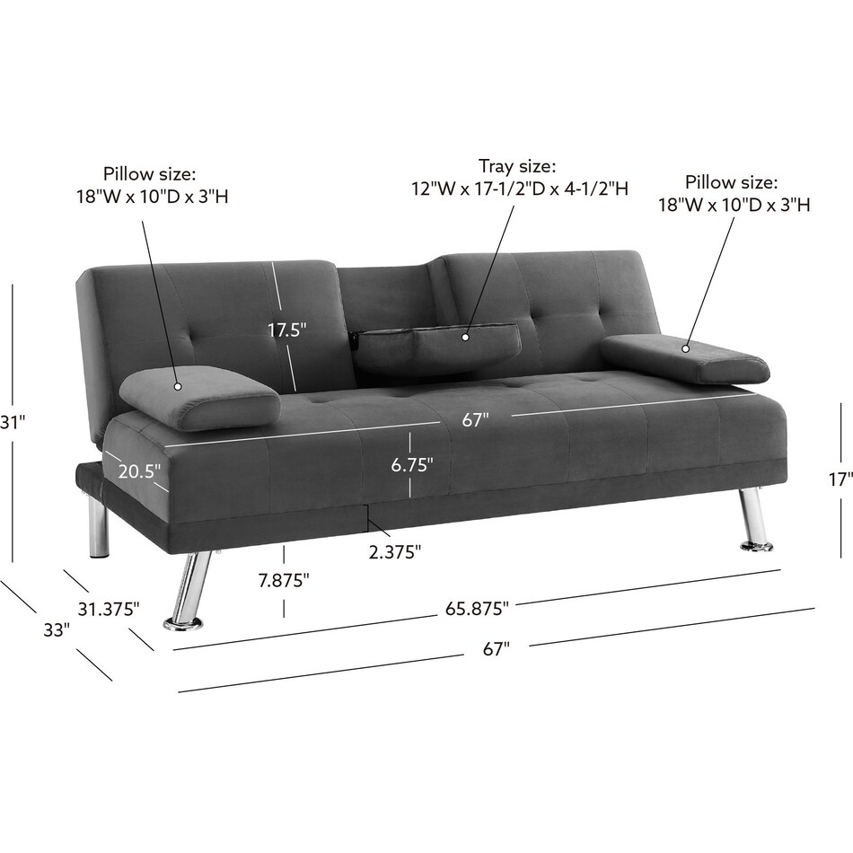 Johann Futon Charcoal Gray Value City Furniture