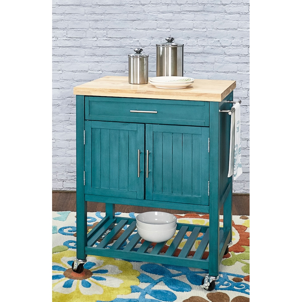 jolene blue kitchen cart   