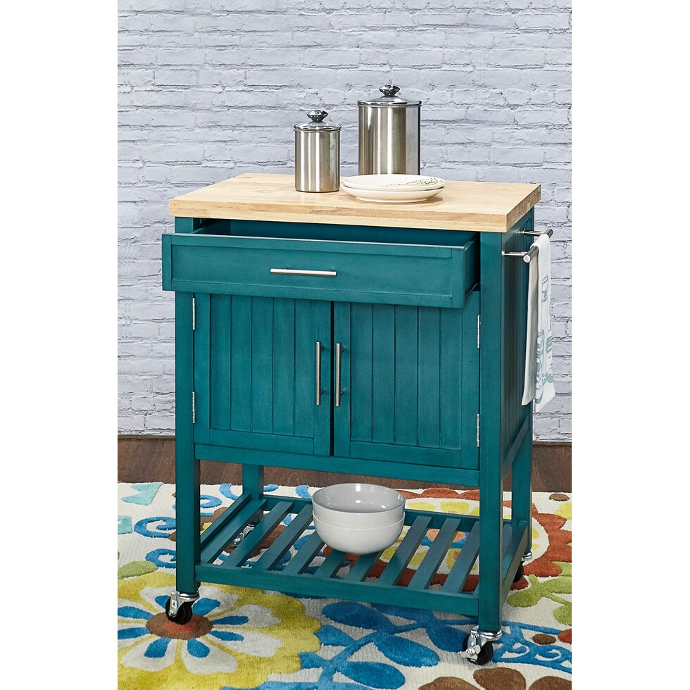 jolene blue kitchen cart   