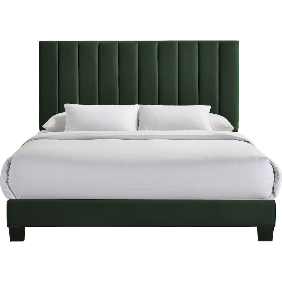 joline green queen bed and nightstand set   