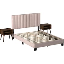 joline pink queen bed and nightstand set   