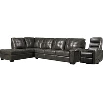 jones gray  pc sectional and swivel chair   