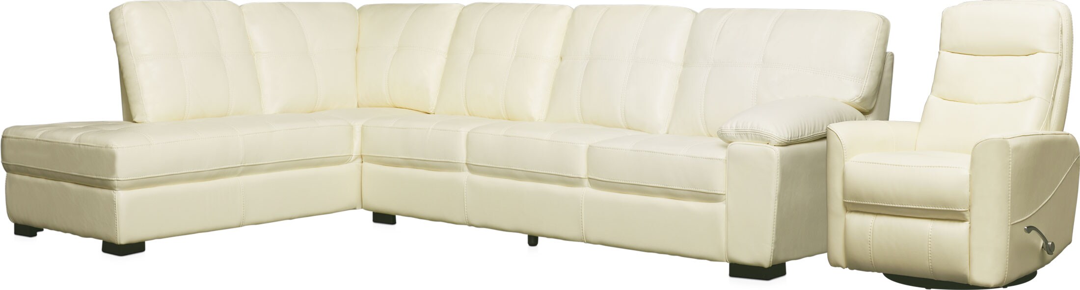 Jones 2Piece Sectional with LeftFacing Chaise and Manual Swivel