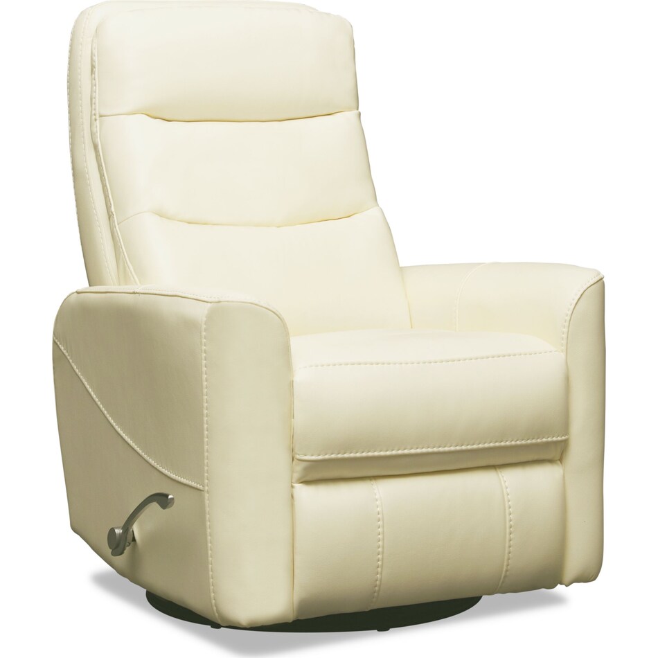 Jones Manual Swivel Recliner White Value City Furniture