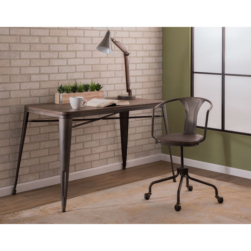 jordan antique brown office chair   