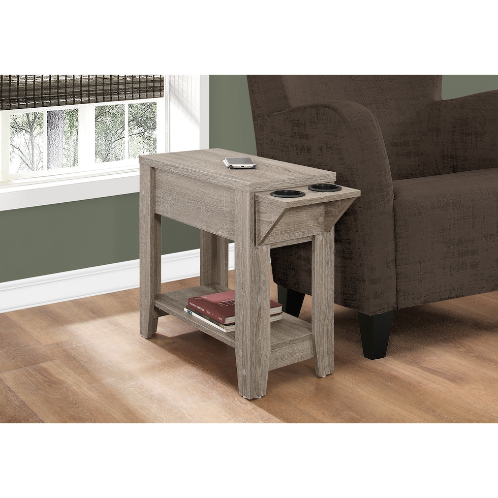 joseph light brown end table   