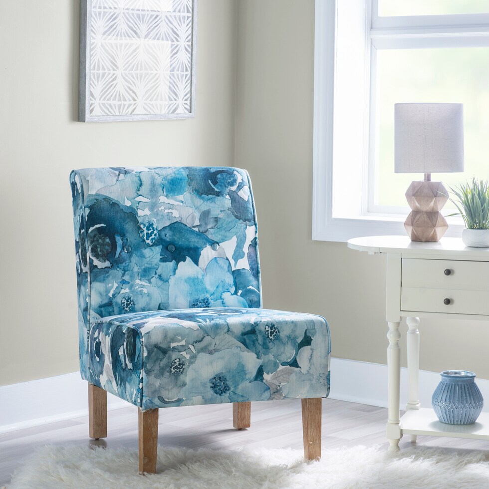 josephine blue accent chair   