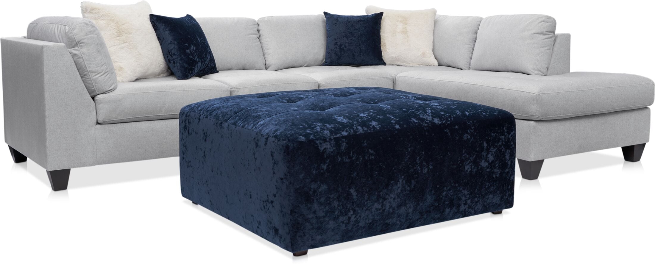 Josie 2-Piece Sectional with Chaise and Ottoman | Value City Josie 2-Piece Sectional with Chaise and Ottoman | Value City
