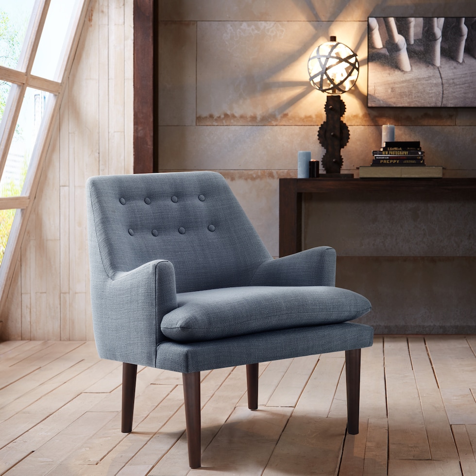 josselyn blue accent chair   