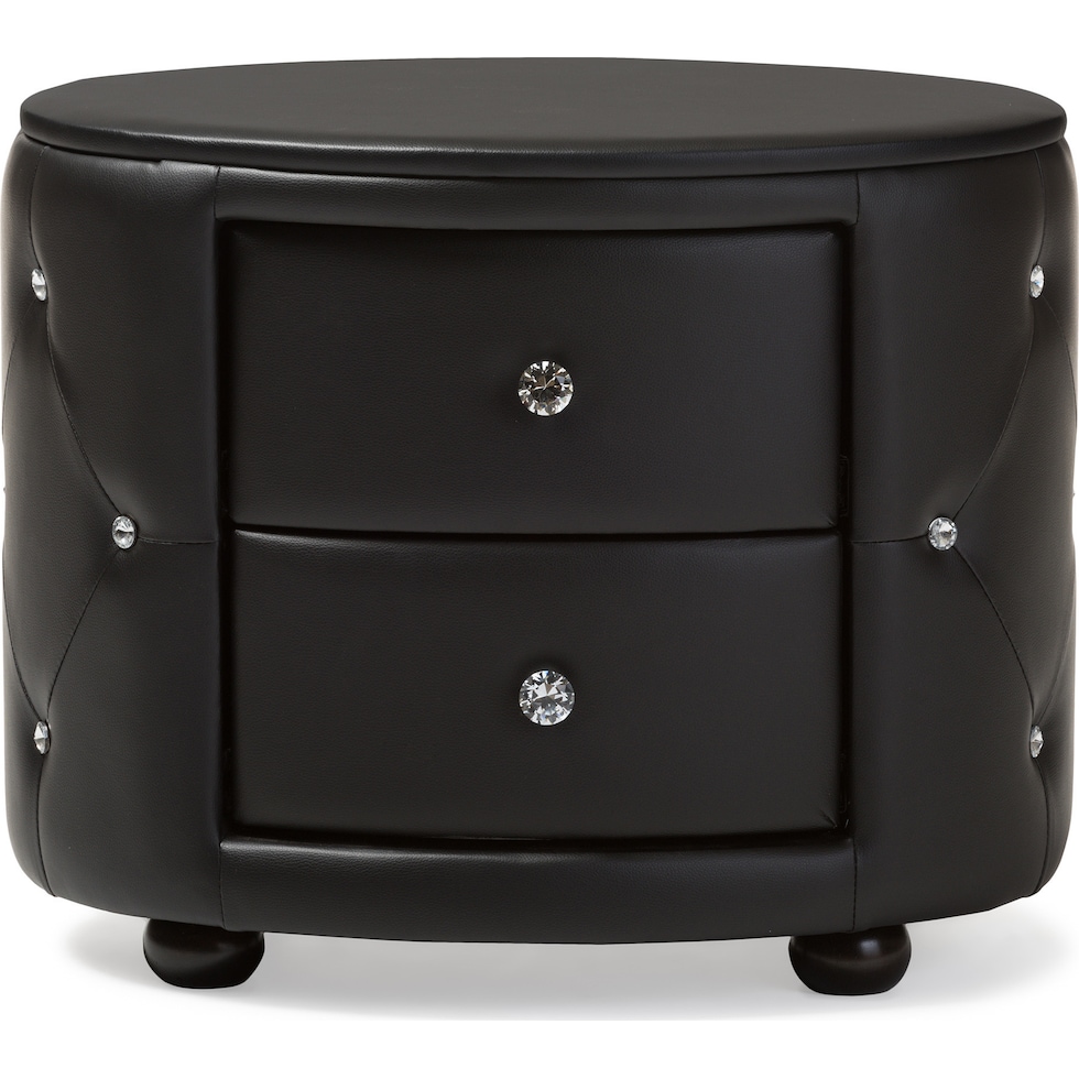 journee black nightstand   