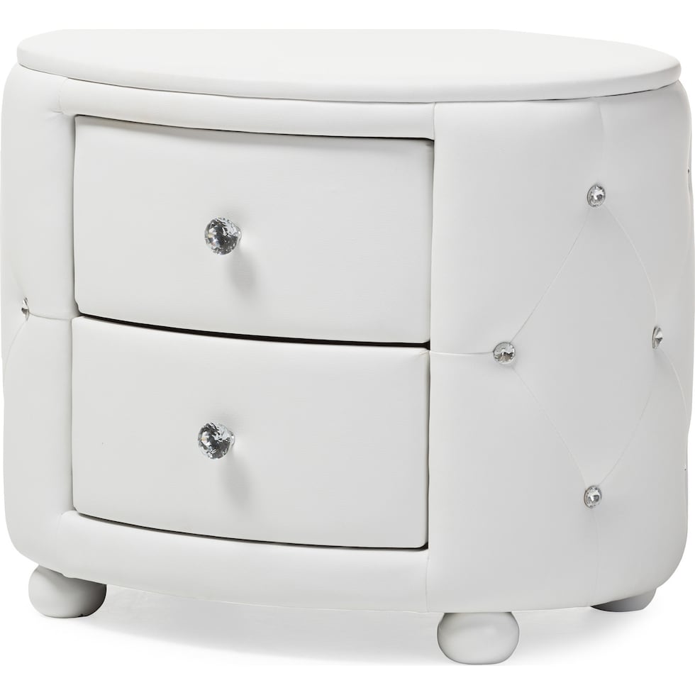 journee white nightstand   