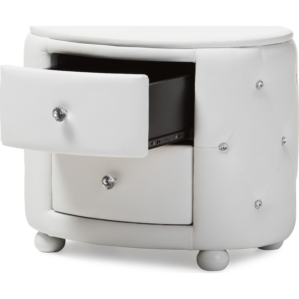 journee white nightstand   