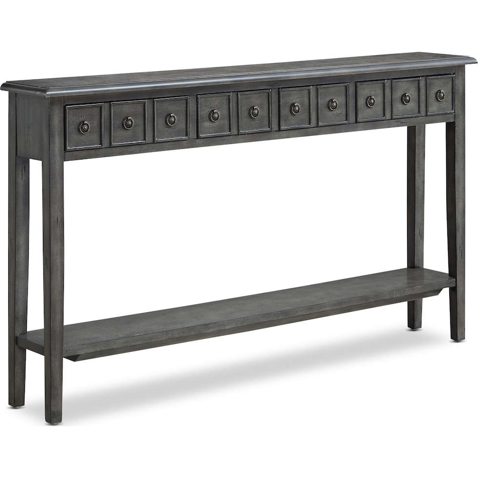 jovie gray console table   
