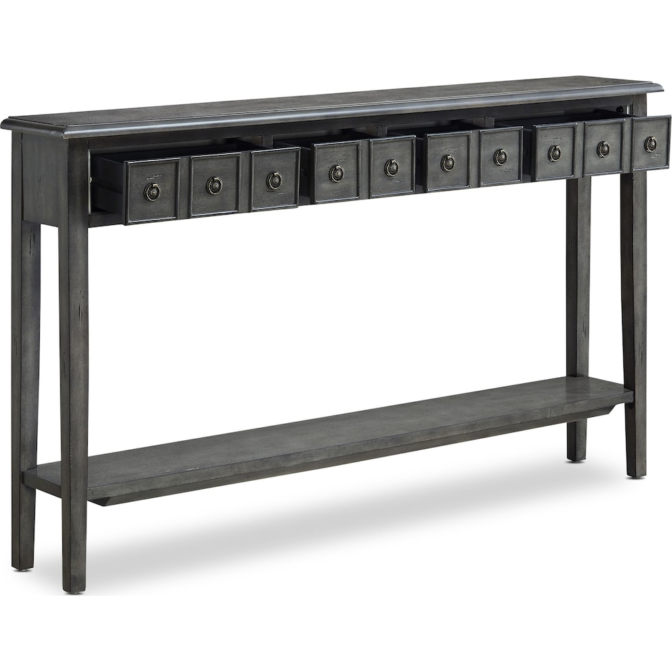 jovie gray console table   