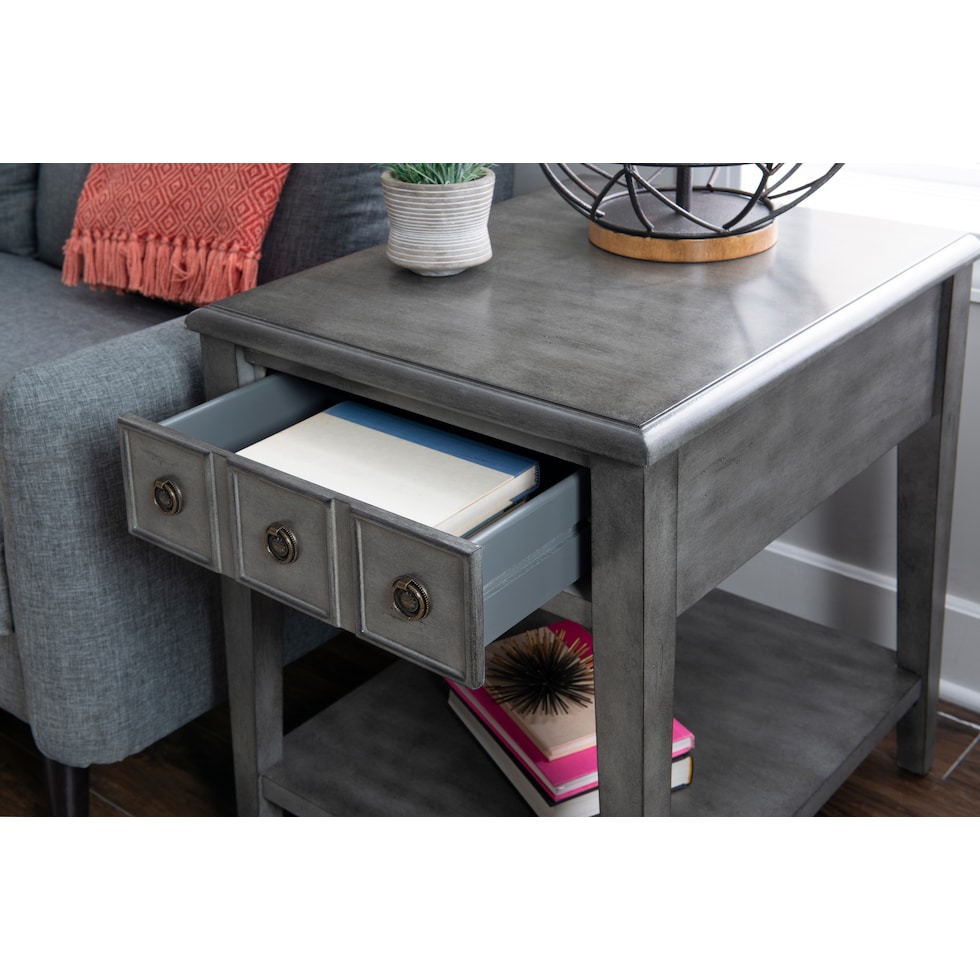 jovie gray side table   