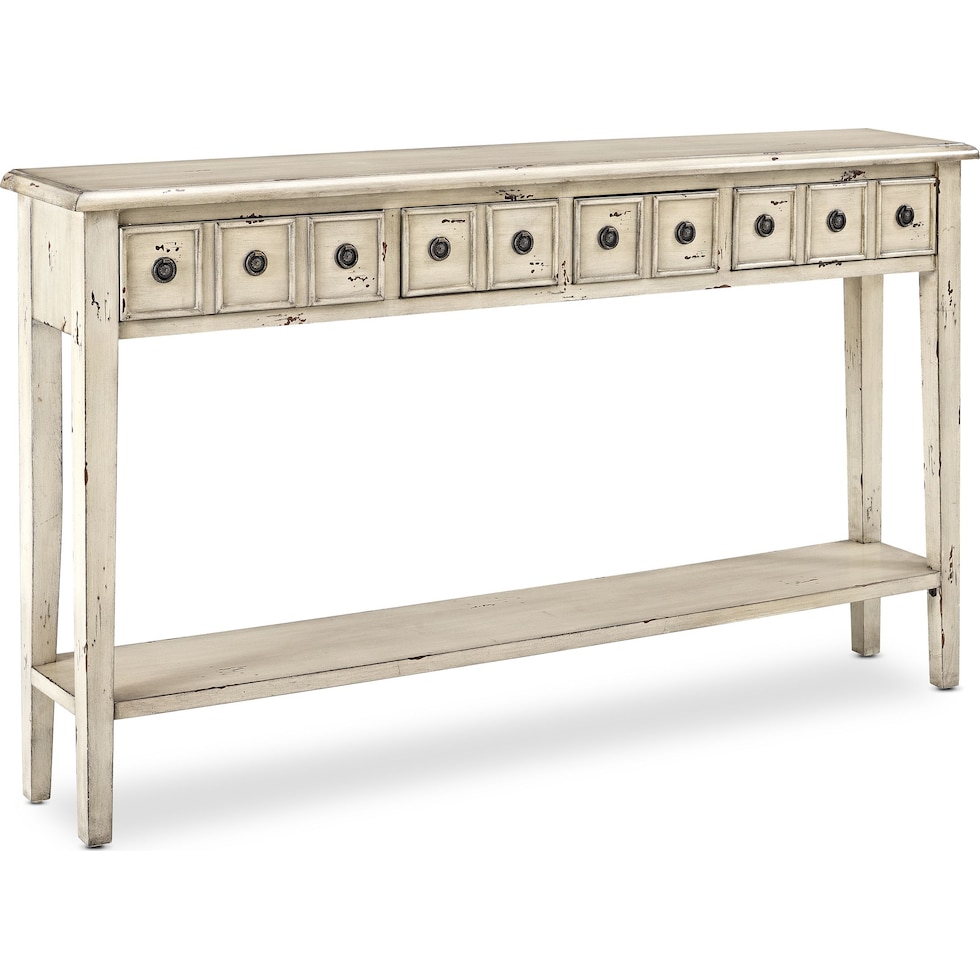 jovie white console table   