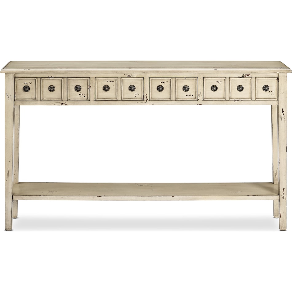 jovie white console table   