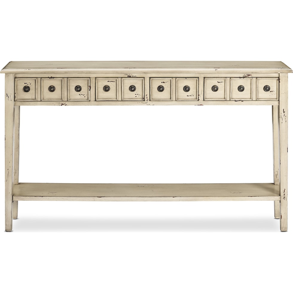 jovie white console table   