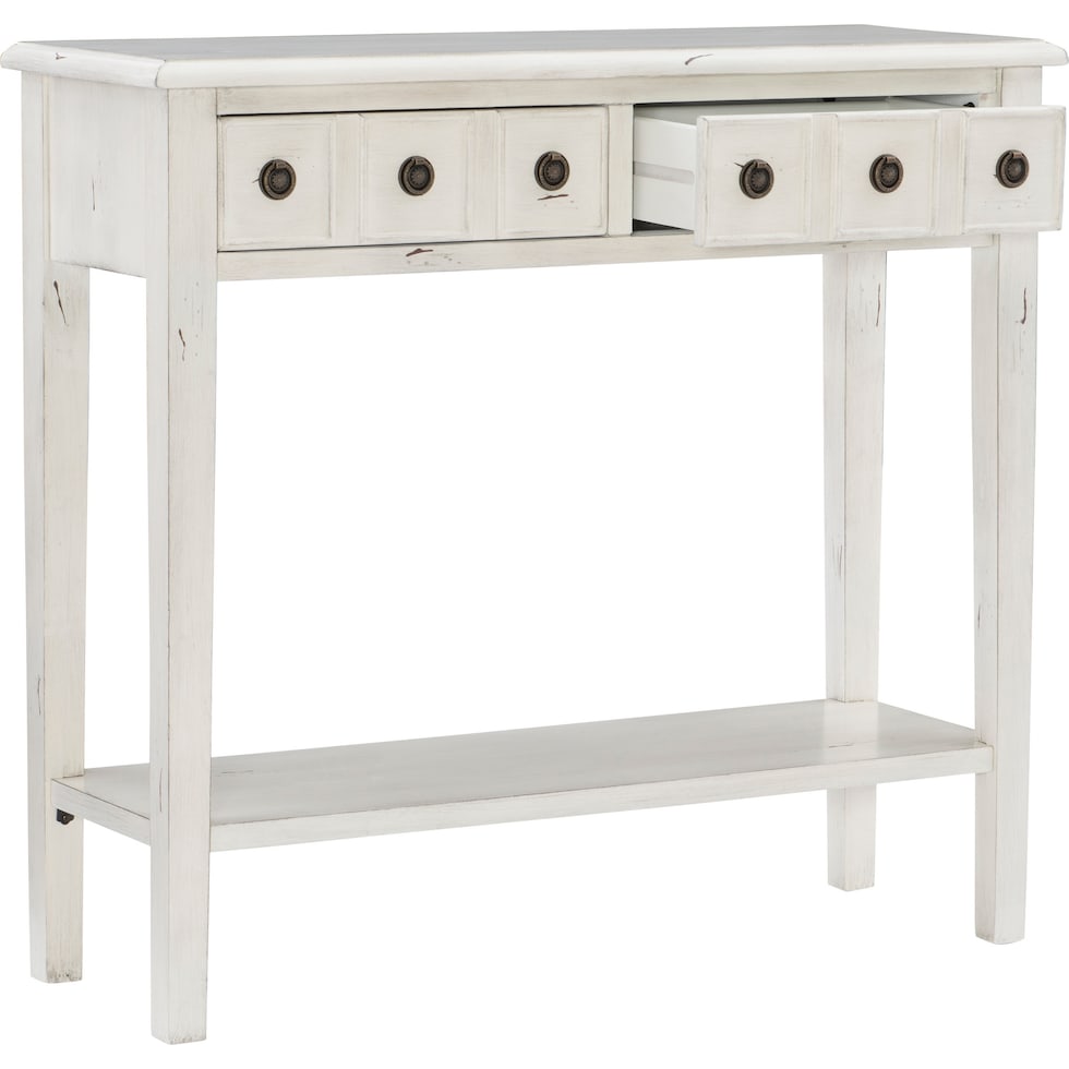 jovie white console table   