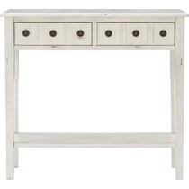 jovie white console table   