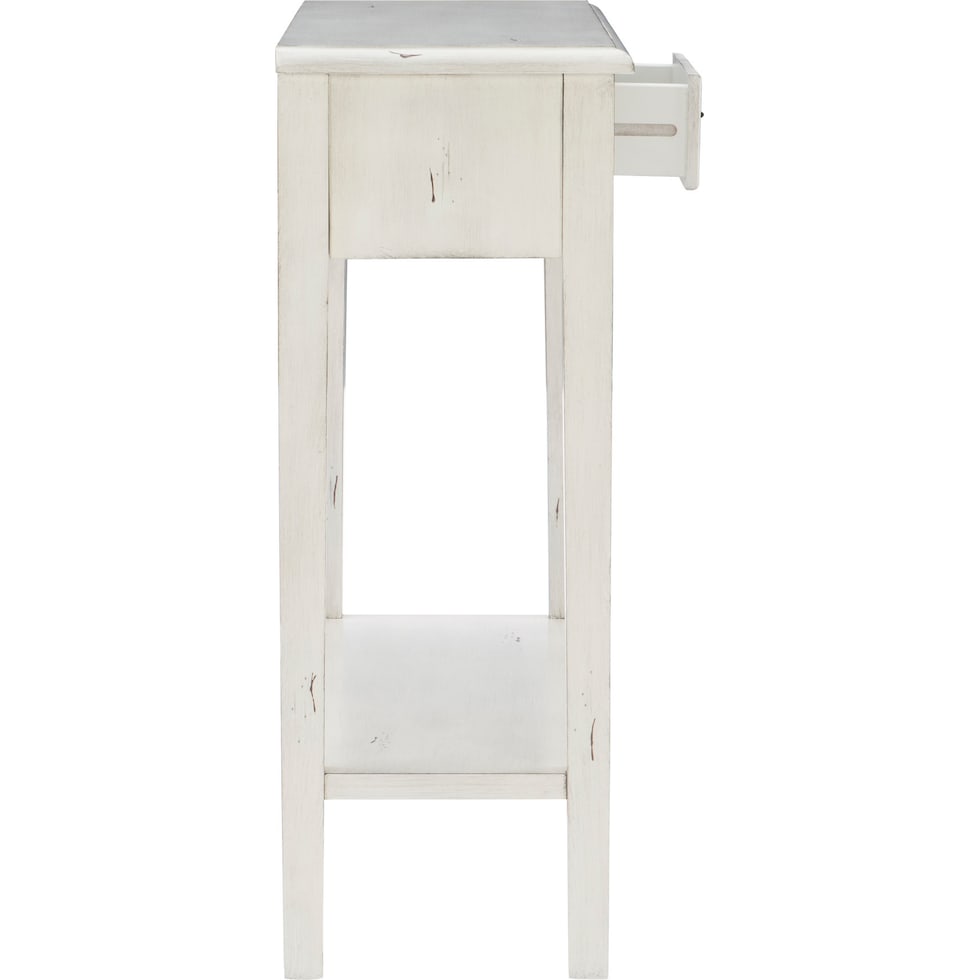 jovie white console table   