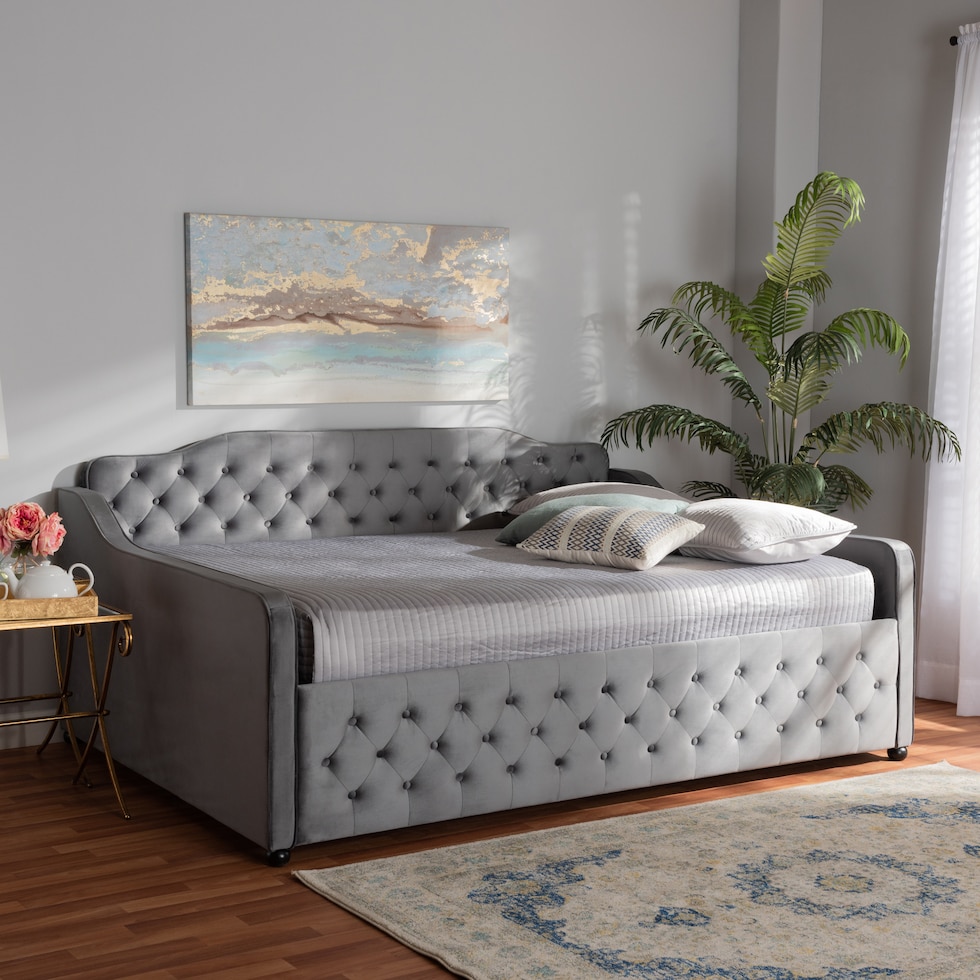 juana gray queen bed   