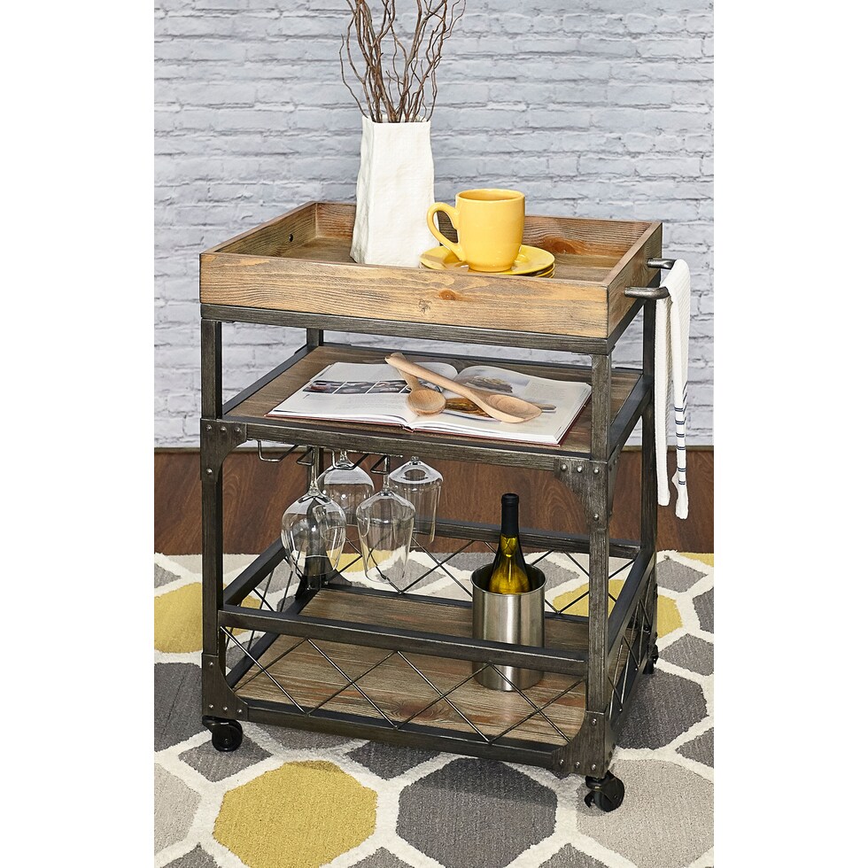 judge dark brown bar cart   