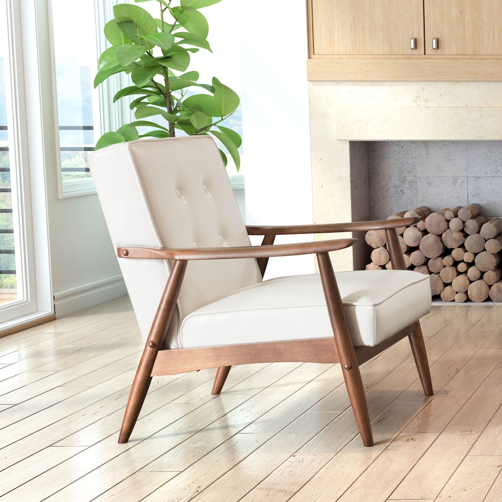judy white accent chair   