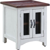 julian white end table   