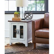 julian white end table   