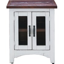 julian white end table   