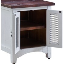 julian white end table   