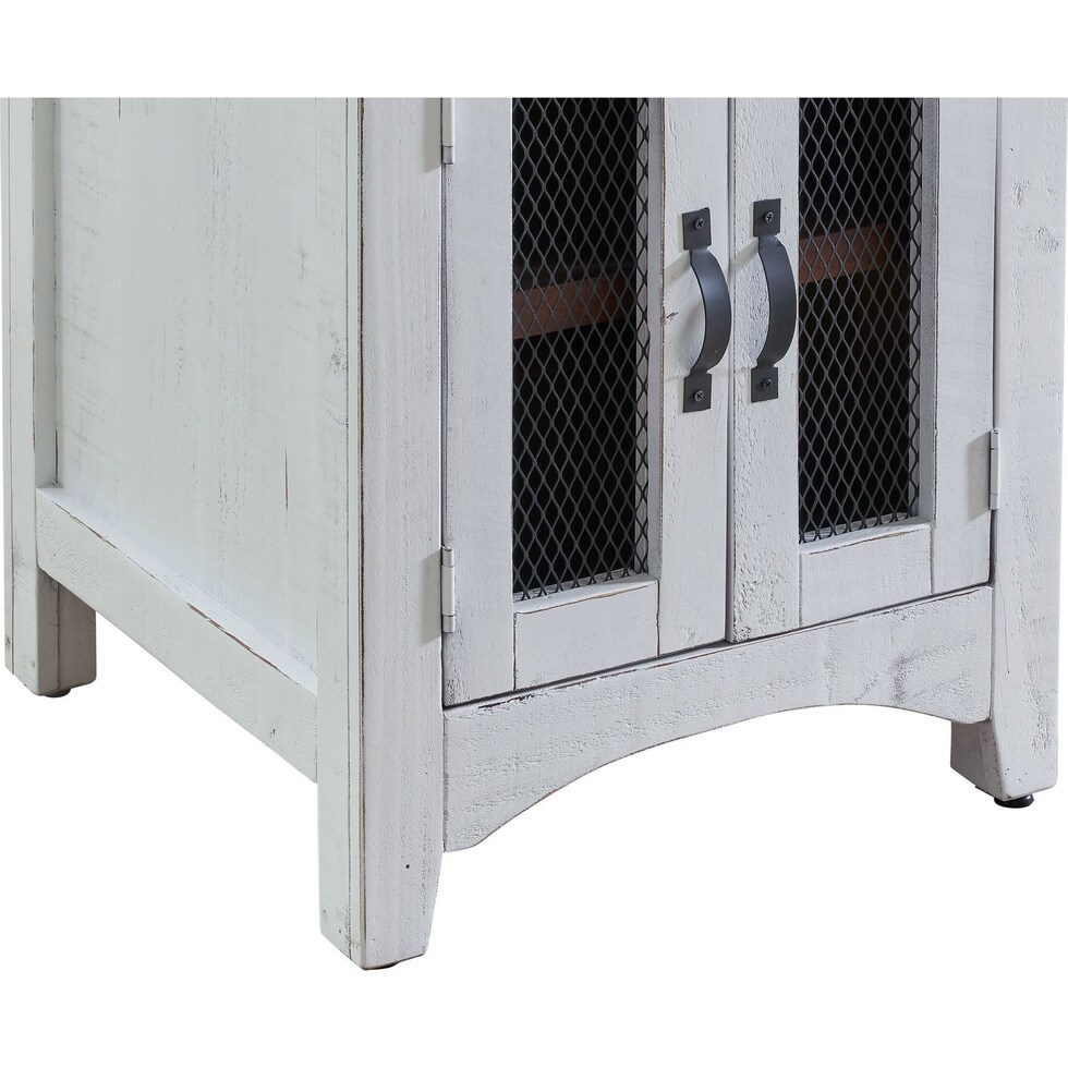 julian white end table   
