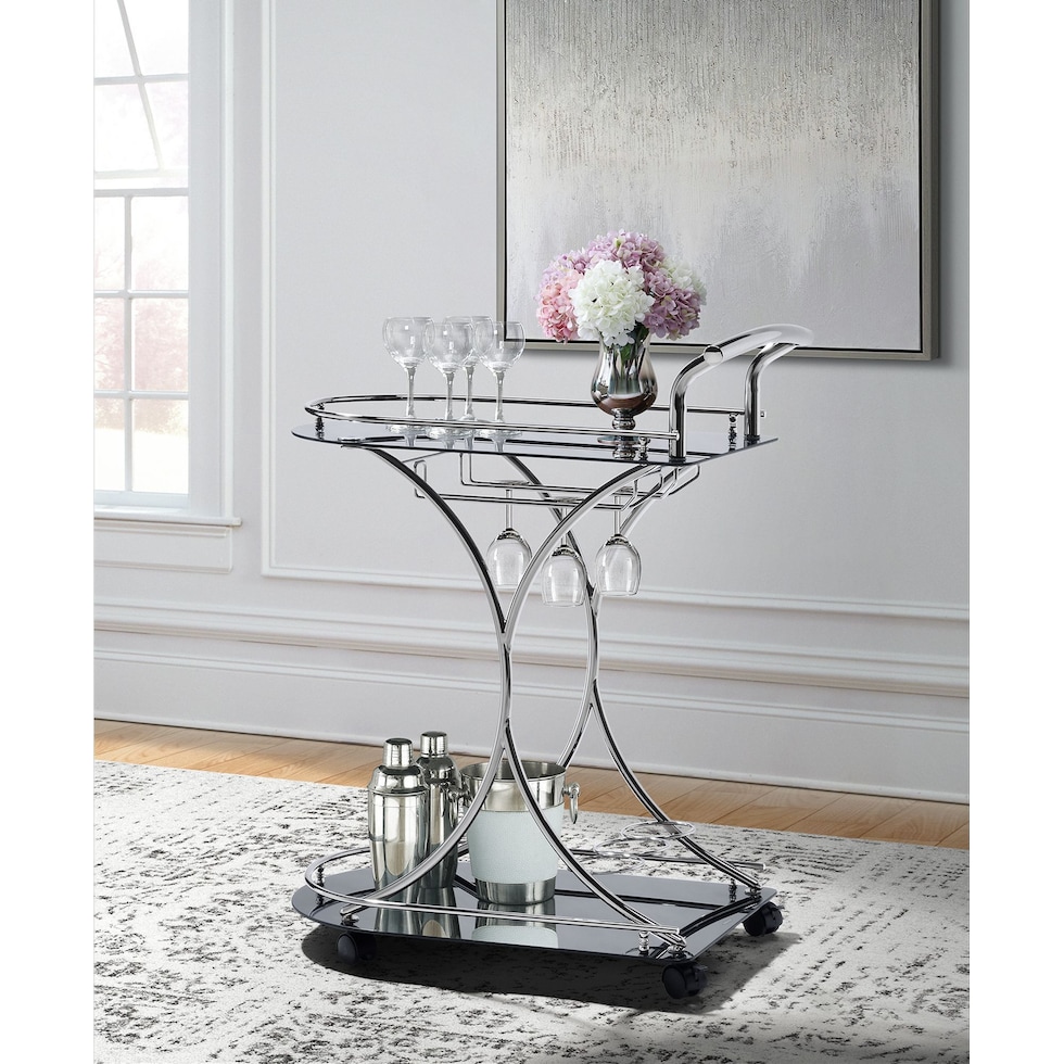 julianna black bar cart   