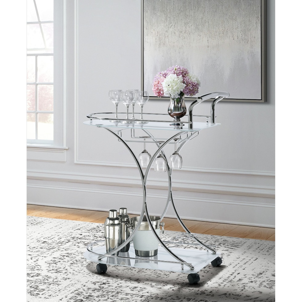 julianna white bar cart   