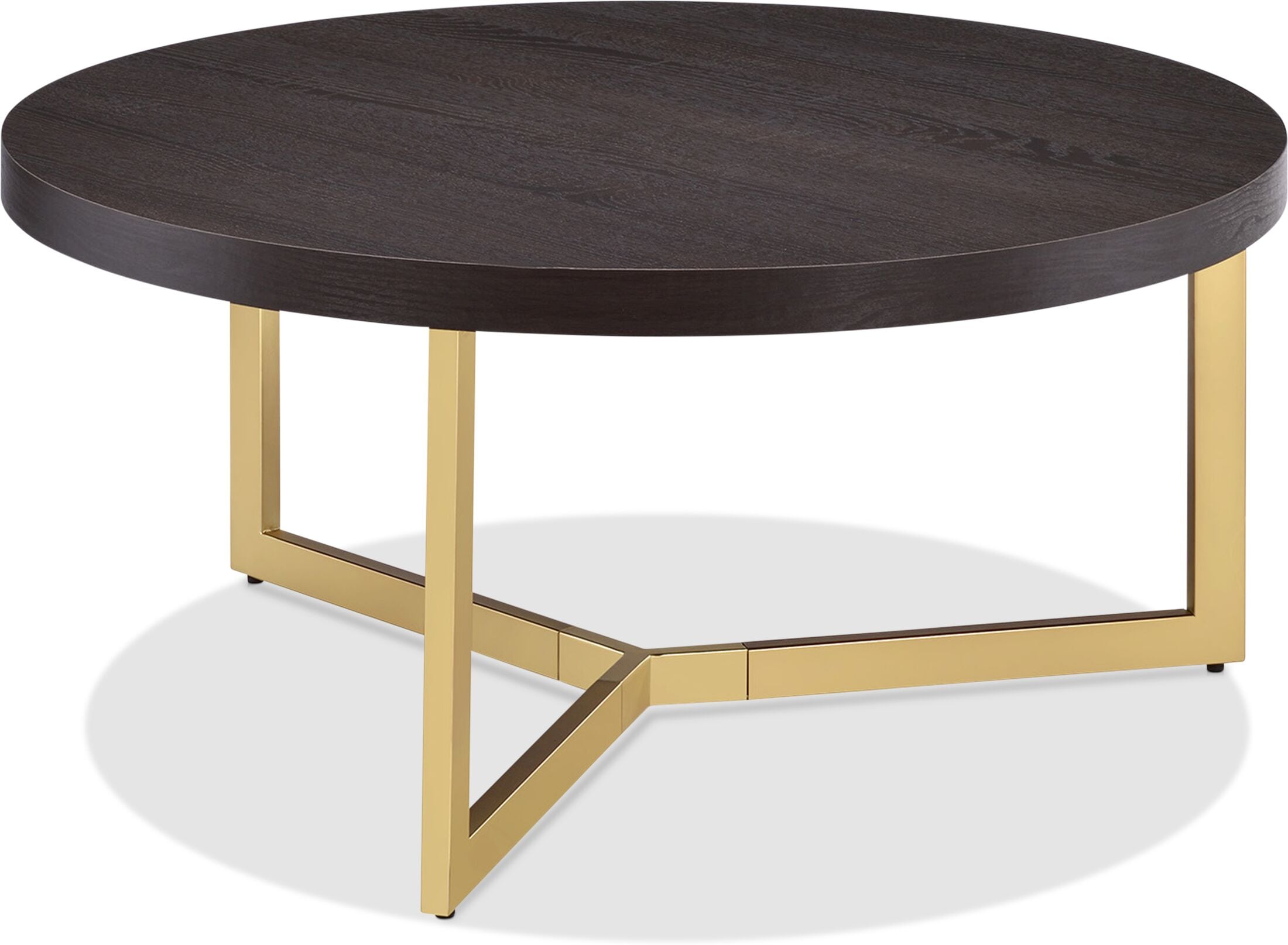 dark brown and gold coffee table