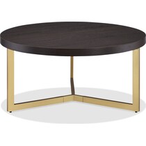 juneau dark brown gold coffee table   